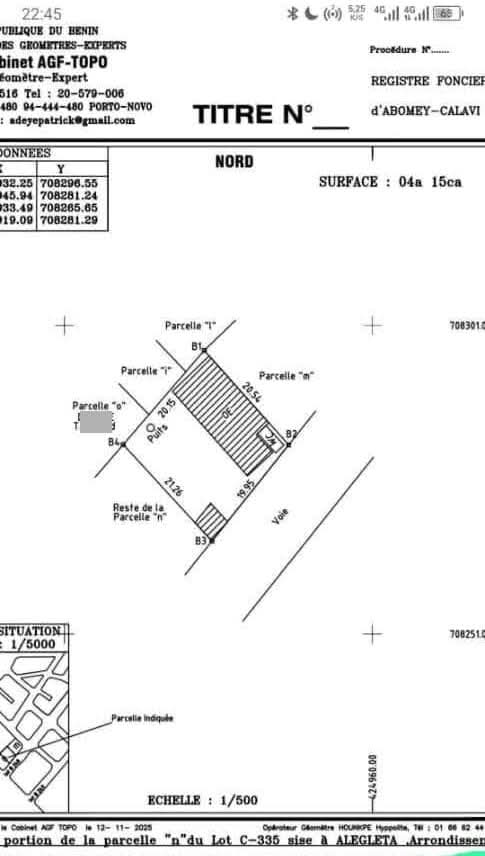 PARCELLE DÉJÀ LOTIE, RECASÉE À VENDRE, GODOMEY TOGOUDO - CALAVI