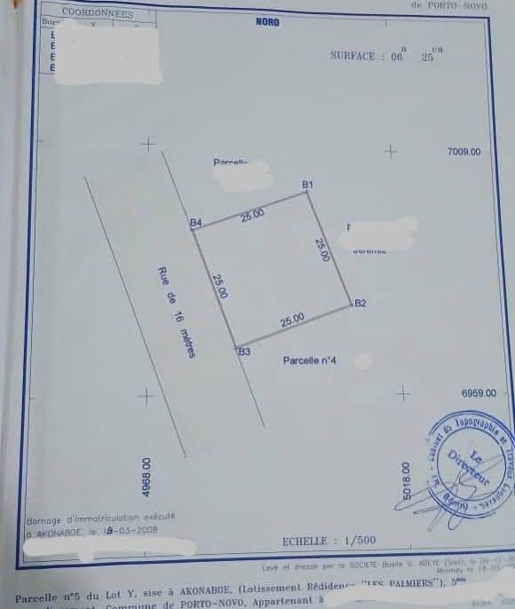 PARCELLE LOTIE & RECASÉE À VENDRE, PORTO-NOVO