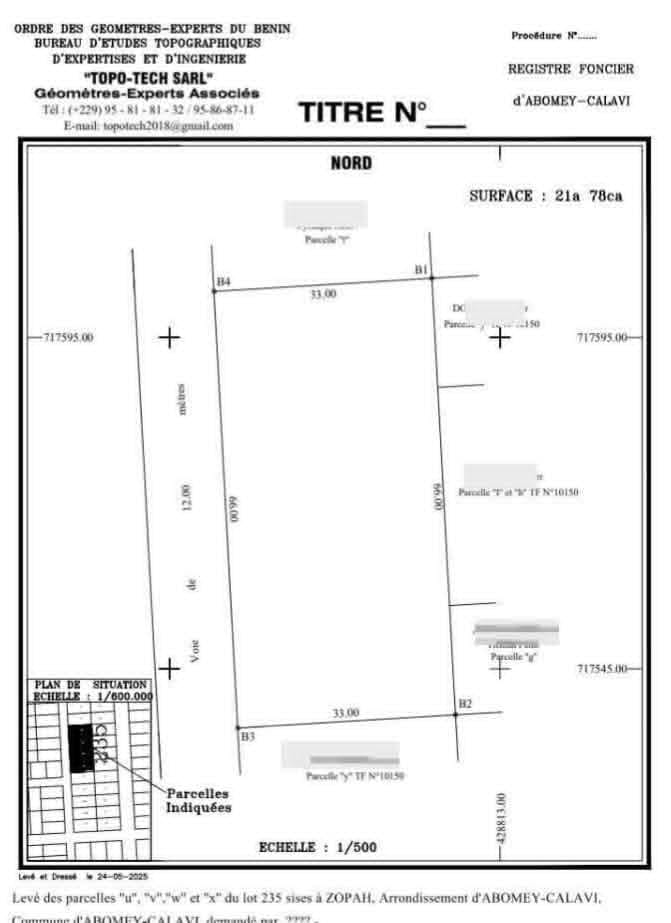 4 PARCELLES CLÔTURÉES DÉJÀ LOTIES & RECASÉES À VENDRE, ZOPAH - KÉRÉKOU - ROMANCIER - AKASSATO