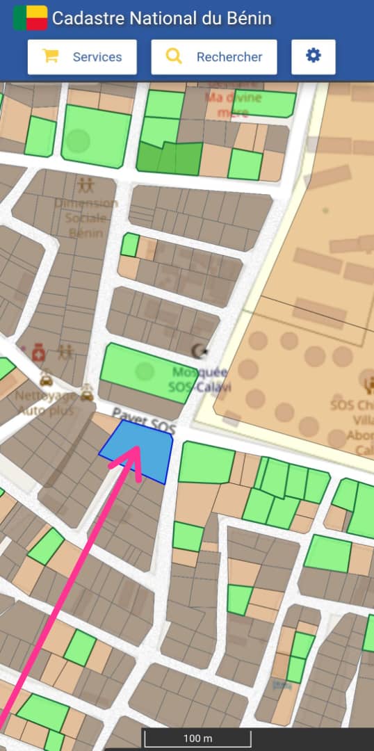 2 PARCELLES EN ANGLE DE RUE LOTIES & RECASÉES À VENDRE, VILLAGE SOS D'ENFANTS - PHARMACIE SOS - AGORI - CALAVI