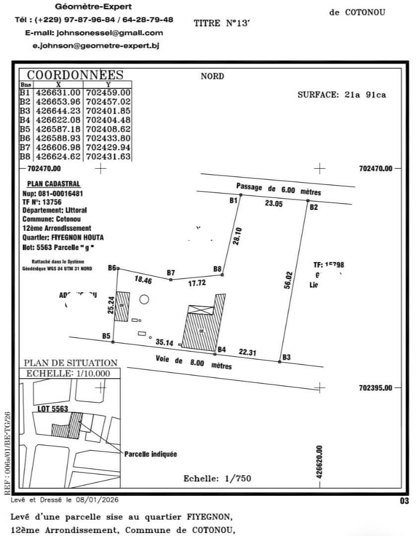 DOMAINE DE 6 PARCELLES DÉJÀ LOTIES ET RECASÉES À VENDRE, STATION EWELL - FIYÉGNON - FIDJROSSÈ