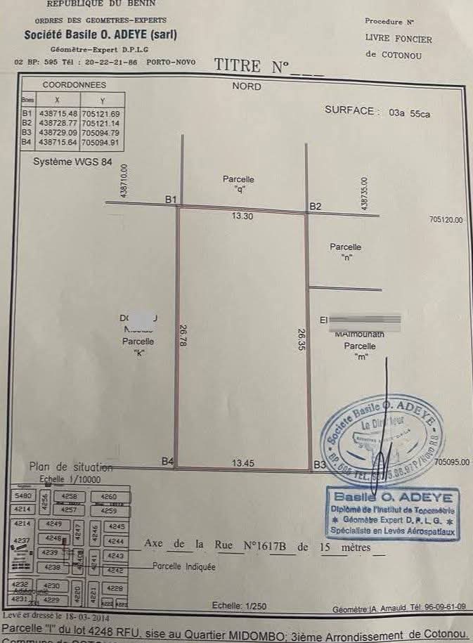 PARCELLE CLÔTURÉE DÉJÀ LOTIE & RECASÉE À VENDRE, MIDOMBO - AKPAKPA