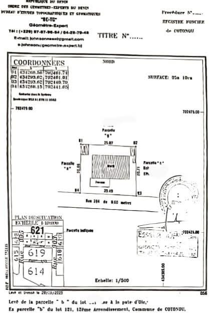 PARCELLE DÉJÀ LOTIE ET RECASÉE À VENDRE, PHARMACIE CAMP GUÉZO - PATTES D'OIES - CNHU - COTONOU