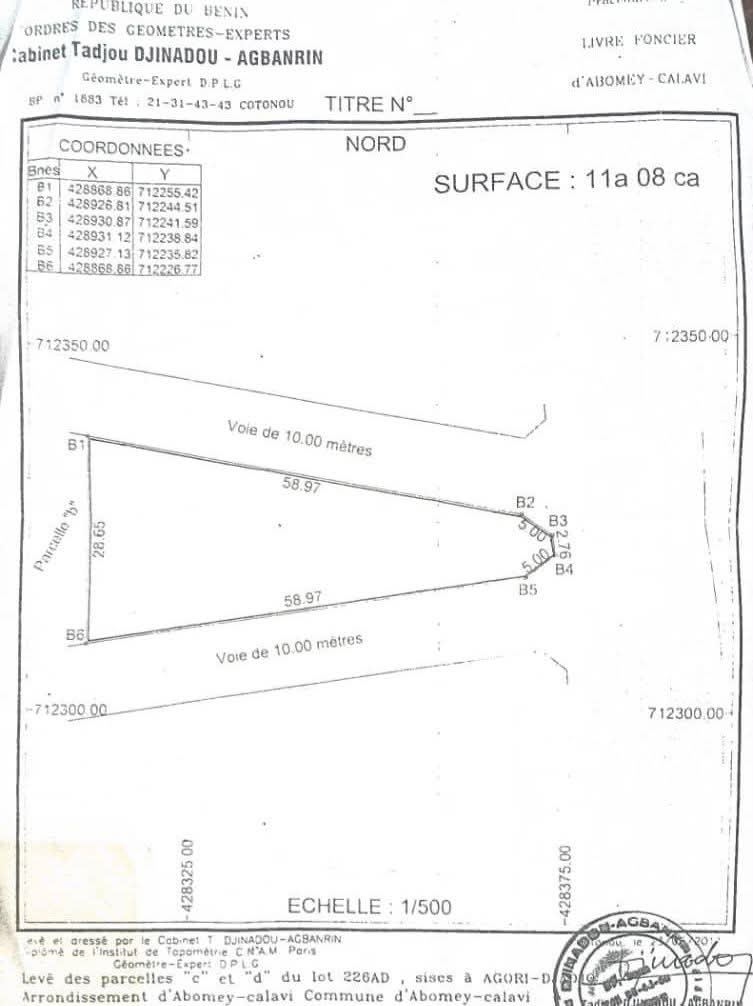 3 PARCELLES EN ANGLES DE RUE DÉJÀ LOTIES ET RECASÉES À VENDRE, CARREFOUR PARANA - QUARTIER AGORI - CALAVI